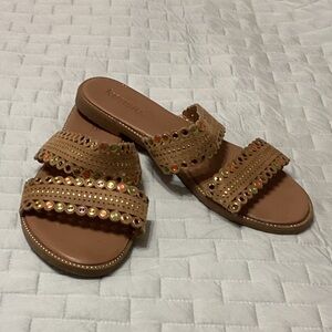 Stylish Tan Sandals with Embellishments